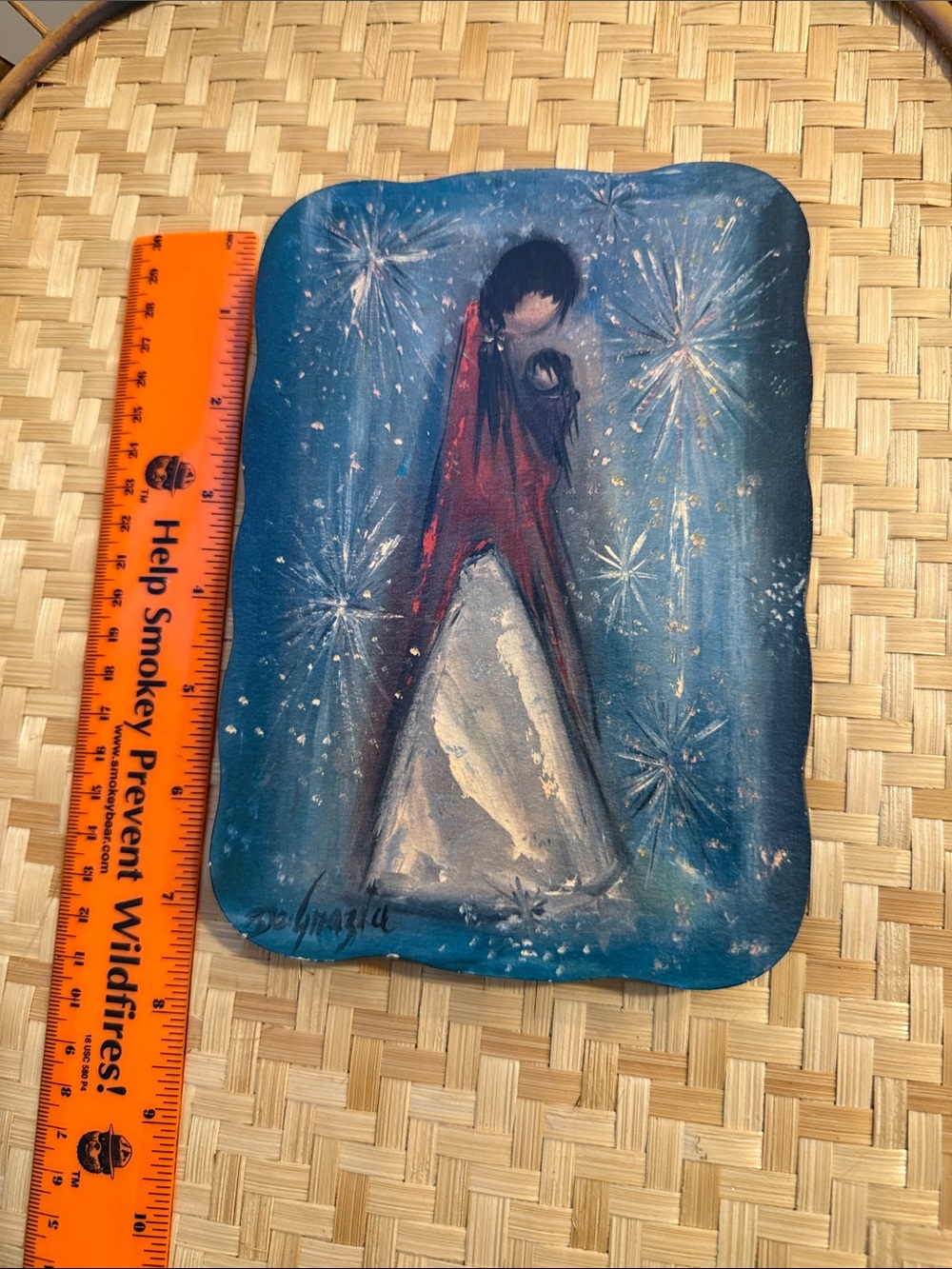 Vintage DeGrazia Studios Navajo Madonna Wood Plaque Southwestern Religious Art - Picture 3 of 7